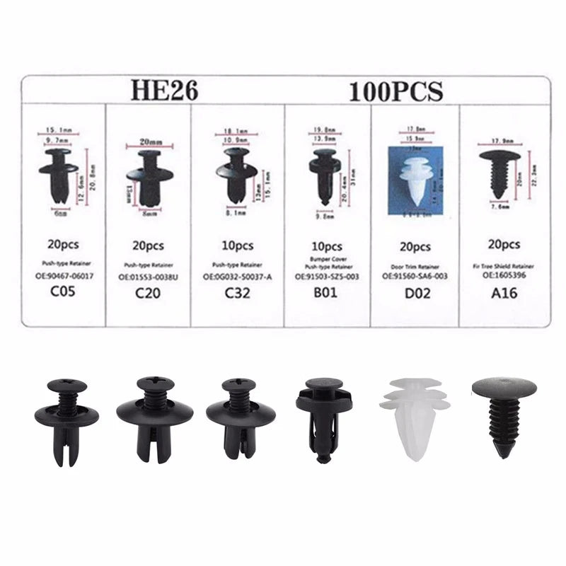 Auto Fastener Clip Car Fender Push Retainer Pin Rivets